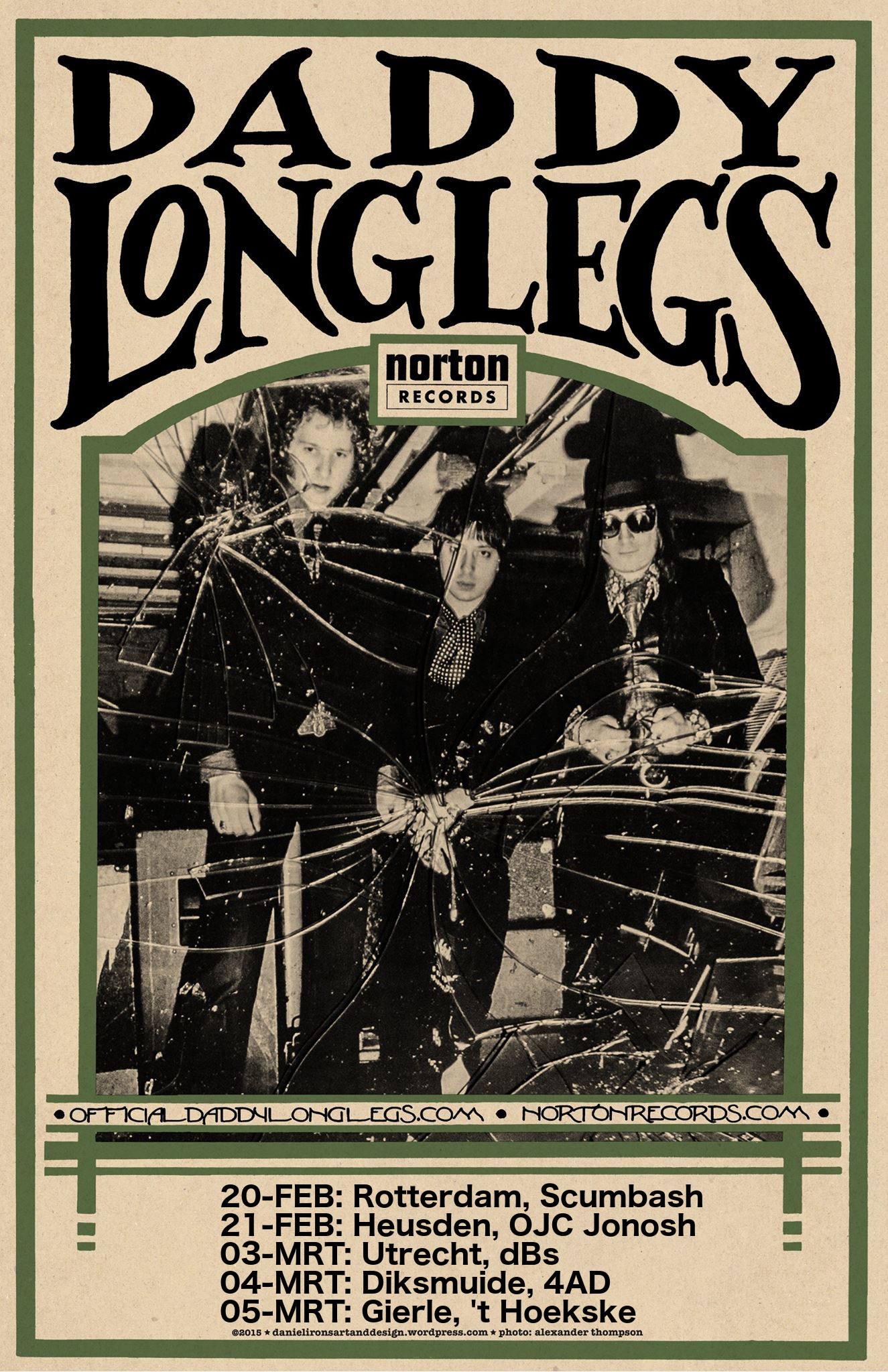 Daddy Long Legs' five Benelux shows in February and March